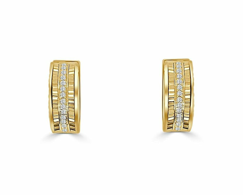 Frederic Sage 14k Yellow Gold Diamond Bella Sphere Huggie Hoop Earrings