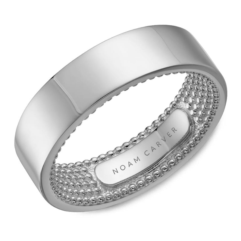 Noam Carver Men's Classic Wedding Band in 14k White Gold