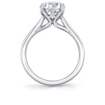 Sylvie 14k White Gold Cathedral Solitaire Engagement Ring Setting with Tulip Head