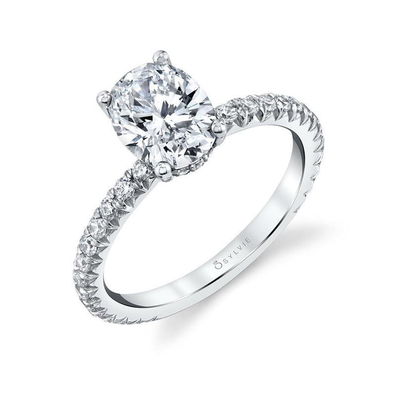 Sylvie Sidestone Diamond Engagement Ring Setting in 14k White Gold