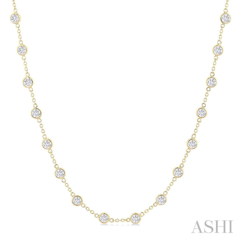 Davis Classics 14k Yellow Gold Diamond by the Yard Necklace