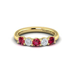 Vlora 14k Yellow Gold Mozambique Ruby and Diamond Fashion Band