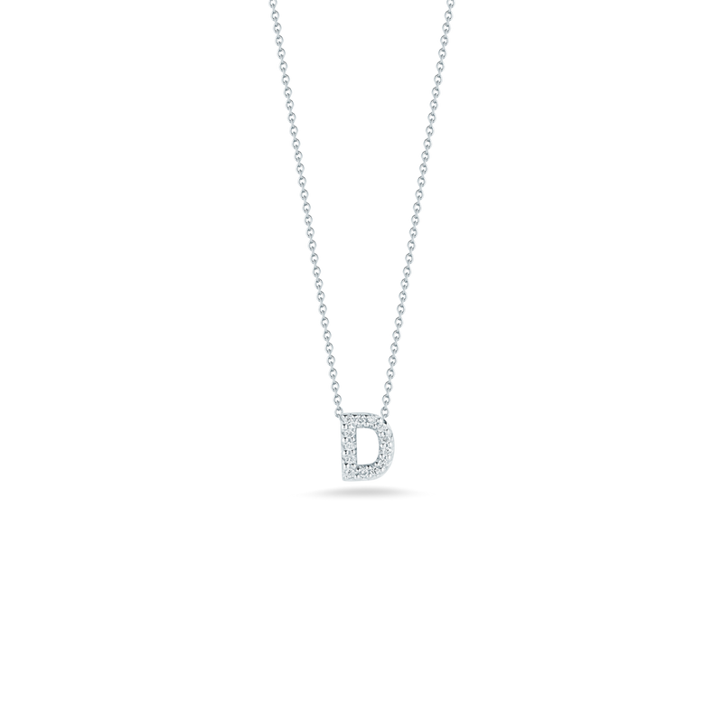 Roberto Coin 18k White Gold Tiny Treasures Collection Love Letter 'D' Diamond Pendant