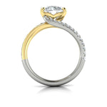 Vlora 14k White and Yellow Gold Classic Collection Bypass Diamond Engagement Ring Setting