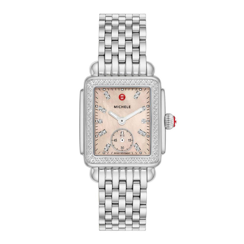 Michele Deco Mid Stainless Steel Diamond Watch