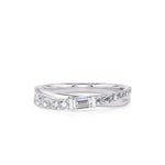 Davis Classics Women's 14k White Gold Crossover Design Diamond Band