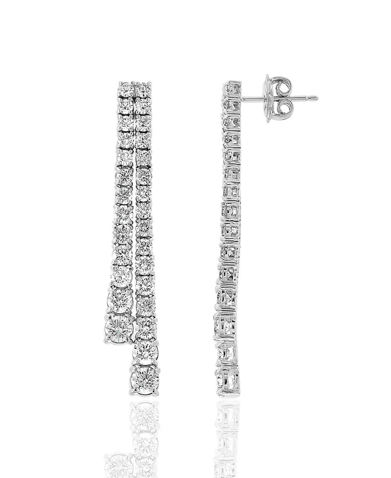 Davis Classics Diamond Dangle Earrings in 14k White Gold