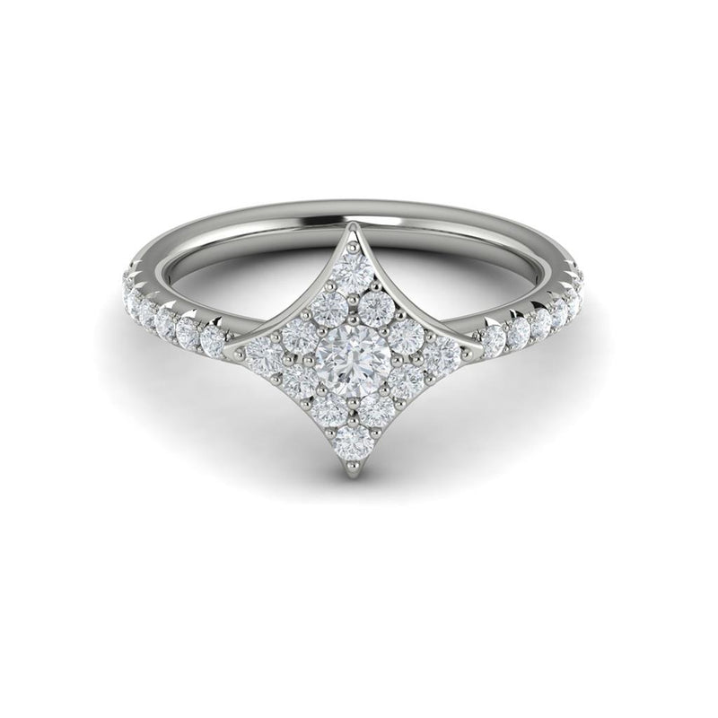 Vlora 14k White Gold Estrella Collection Diamond Design Fashion Ring