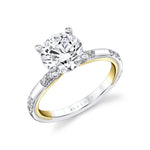 Sylvie 14k White and Yellow Gold Engagement Ring Setting