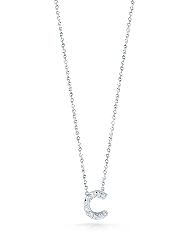 Roberto Coin 18k White Gold Tiny Treasures Collection Love Letter 'C' Diamond Pendant