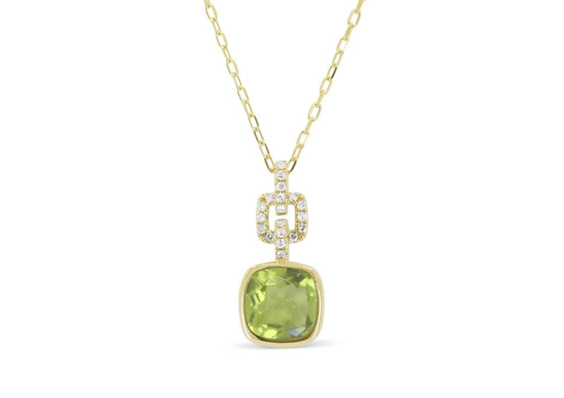 Madison L 14k Yellow Gold Peridot Gemstone Drop Pendant