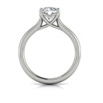 Vlora 14k White Gold Solitaire Collection Tapered Trellis Round Diamond Engagement Ring Setting