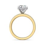 Martin Flyer Hidden Halo Diamond Engagement Ring Setting in 14k White & Yellow Gold