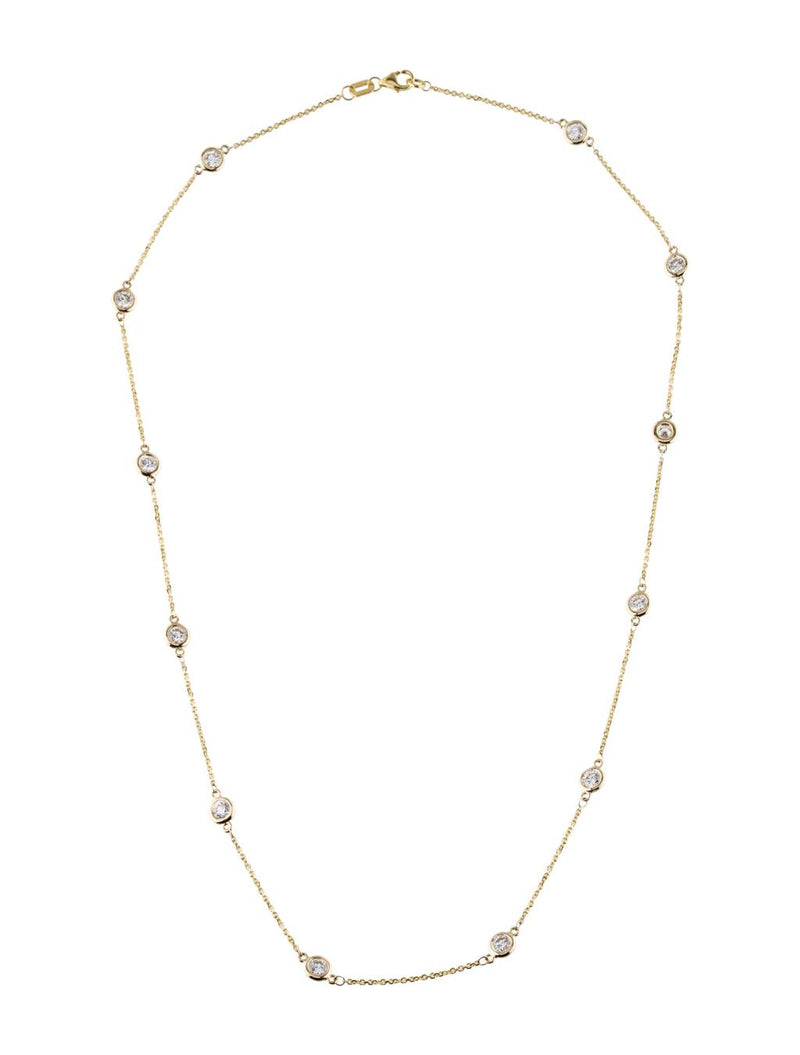 Davis Classics 14k Yellow Gold Diamond by the Yard Necklace