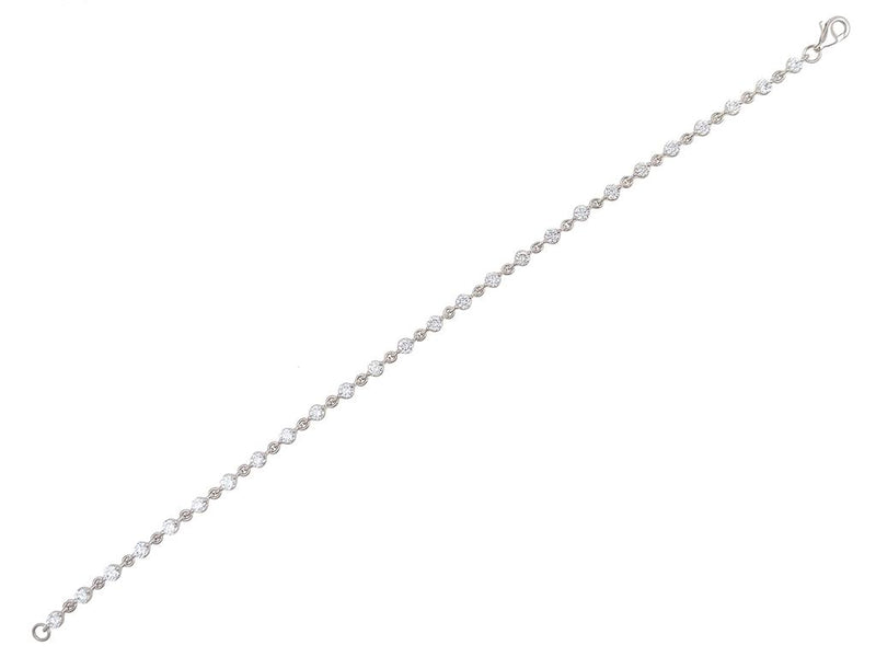 Davis Classics 14k White Gold Station Diamond Bracelet