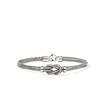 John Hardy Sterling Silver Love Knot Double Row Diamond Bracelet