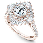 Noam Carver Double Halo Diamond Engagement Ring Setting in 14k Rose Gold