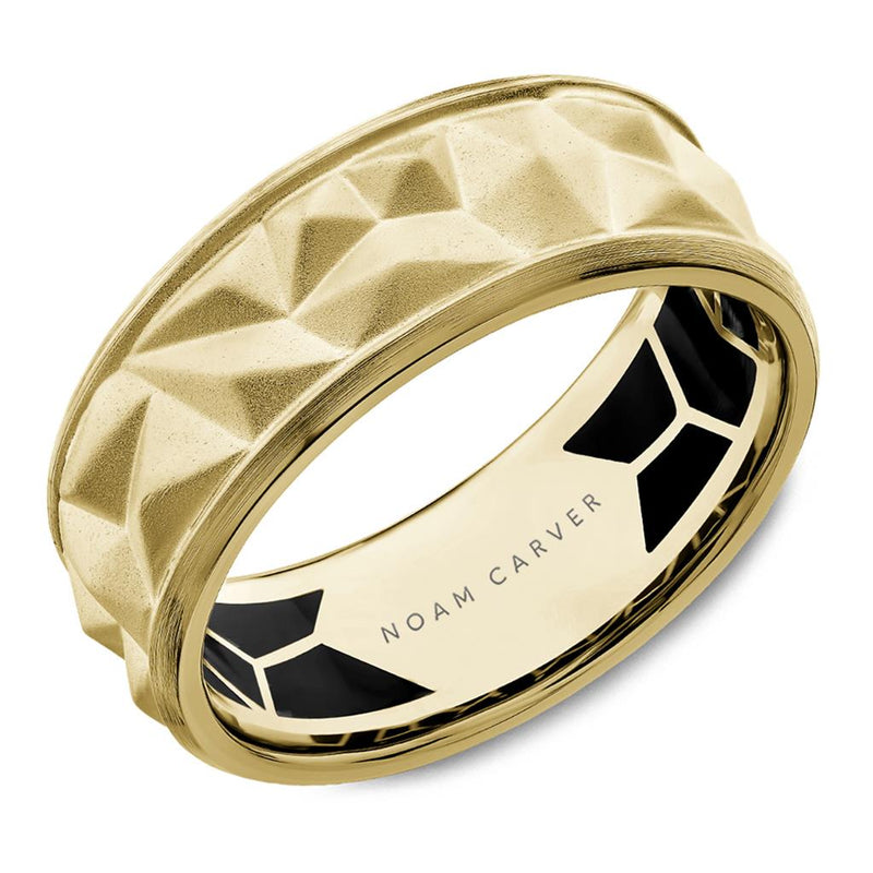 Noam Carver Men's Contemporary Wedding Band in 14k Yellow Gold