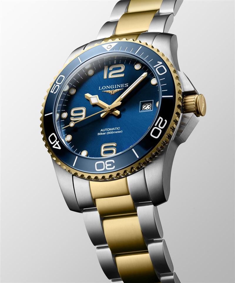 Longines Stainless Steel and Gold Hydroconquest Watch