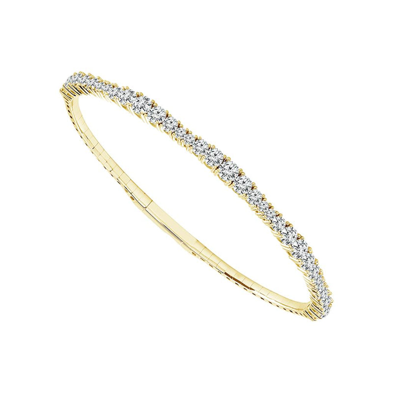 Davis Classics 14k Yellow Gold Titanium Flexie Diamond Bangle Bracelet