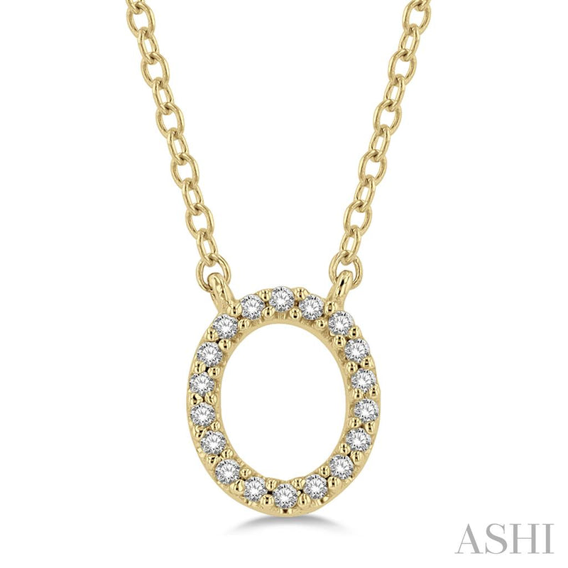 Davis Classics 14k Yellow Gold Diamond Initial "O" Pendant Necklace