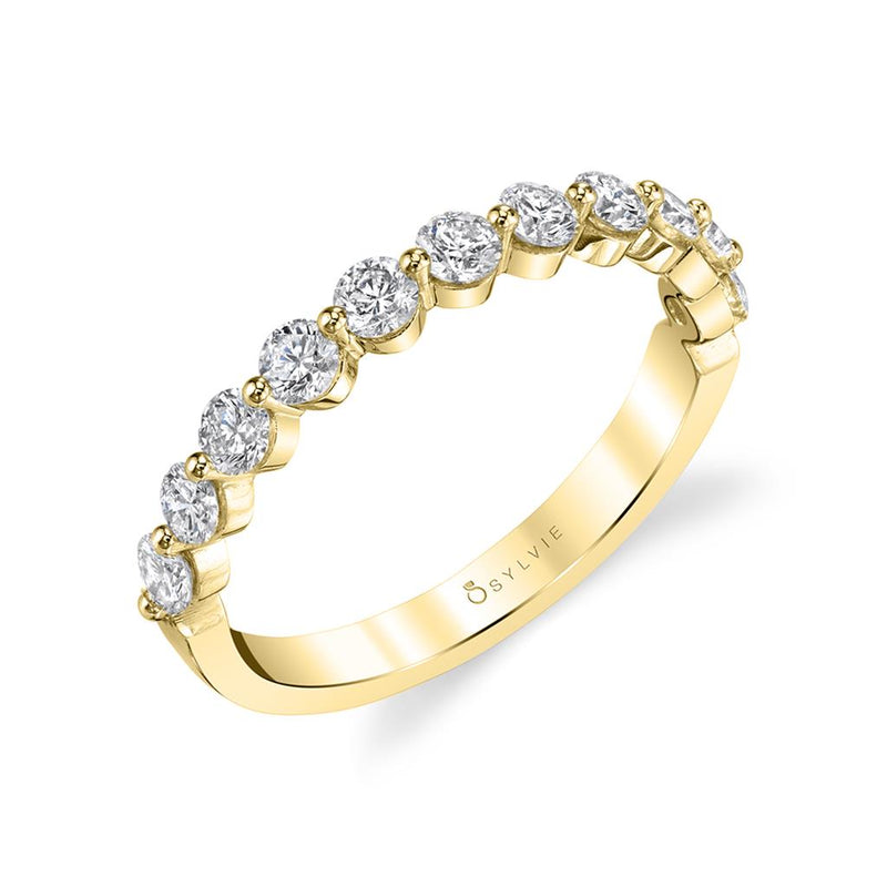 Sylvie Women's 14k Yellow Gold Stackable Diamond Wedding Band