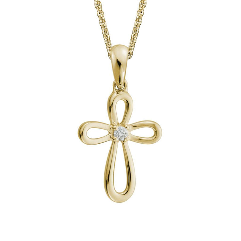 Davis Classics Cross Novelty Diamond Necklace