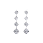 Davis Classics 14k White Gold Diamond Station Drop Earrings