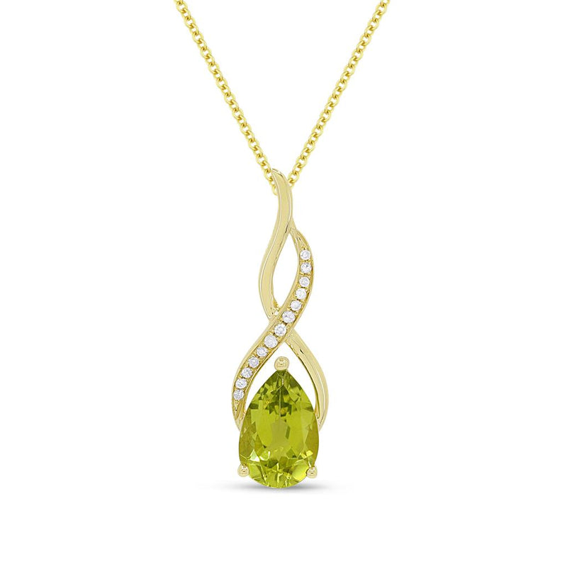 Madison L 14k Yellow Gold Infinity Design Peridot Drop Pendant