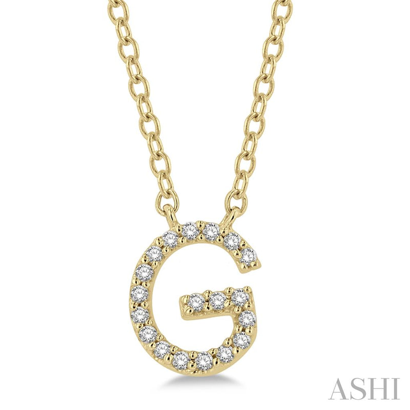 Davis Classics 14k Yellow Gold Diamond Initial "G" Pendant Necklace