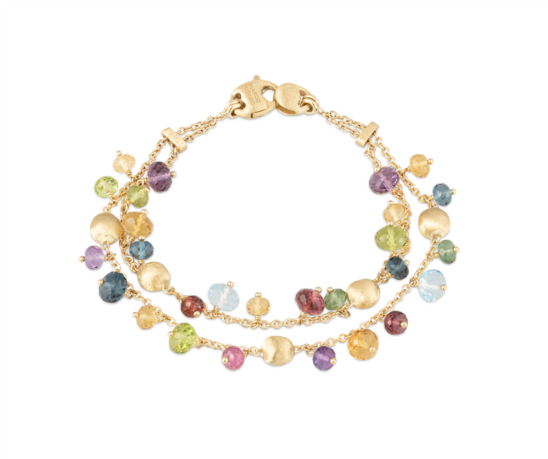 Marco Bicego 18k Yellow Gold Africa Gemstone Collection Double Strand Gemstone Bracelet