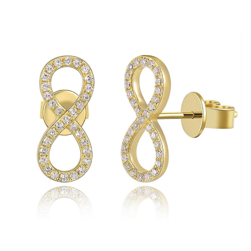 Davis Classics Diamond Novelty Stud Earrings in 14k Yellow Gold