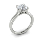 Vlora 14k White Gold Solitaire Collection Tapered Trellis Round Diamond Engagement Ring Setting