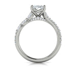 Vlora 14k White Gold Cathedral Design Semi-Mount Ring