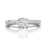 Martin Flyer 14k White Gold Classic Slight Cathedral Engagement Ring Setting