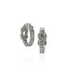 John Hardy Sterling Silver Love Knot Diamond Hoop Earrings