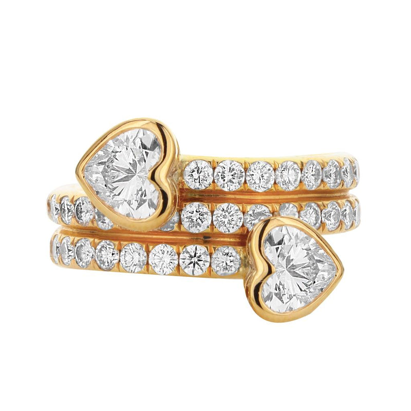 Davis Classics Bypass Diamond Fashion Ring in 18k Yellow Gold