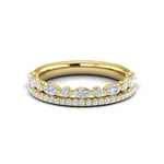 Vlora Women's 14k Yellow Gold Stackable Open Double Row Station Style Diamond Band