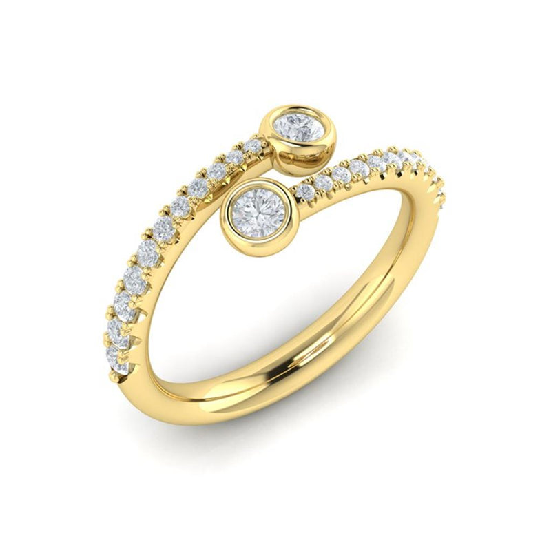 Vlora 14k Yellow Gold Sofia Collection Diamond Bypass Fashion Ring