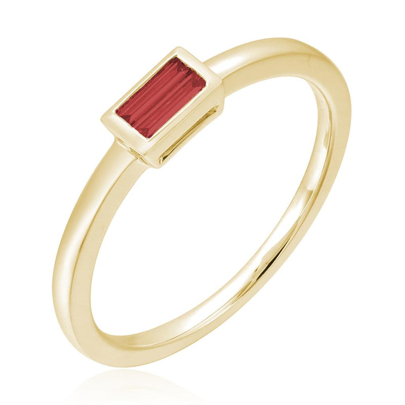 Davis Classics Ruby Geometric Fashion Ring in 14k Yellow Gold