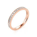 Davis Classics Women's 14k Rose Gold Vintage Inspired Diamond Band with Milgrain Detail