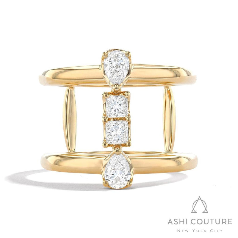 Davis Classics 18k Yellow Gold Paradox Line Diamond Fashion Ring