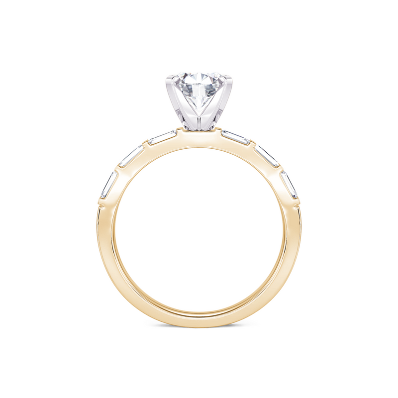 Davis Classics Sidestone Diamond Engagement Ring Setting in 14k Yellow Gold