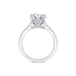 Davis Classics Sidestone Diamond Engagement Ring Setting in 18k White Gold