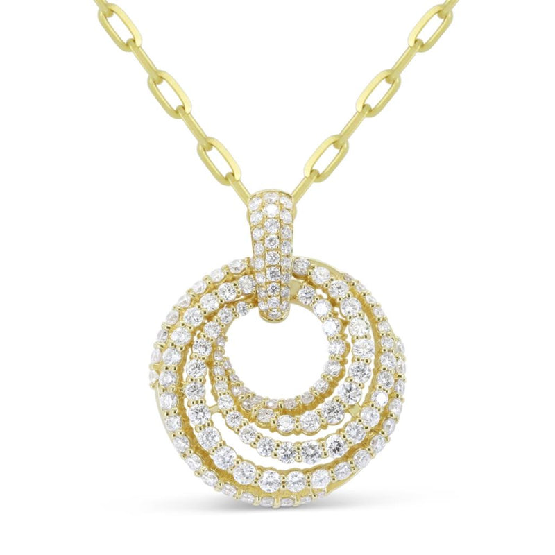 Madison L 14k Yellow Gold Open Swirl Design Diamond Pendant