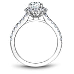 Noam Carver 14k White Gold Oval Halo Engagement Ring Setting