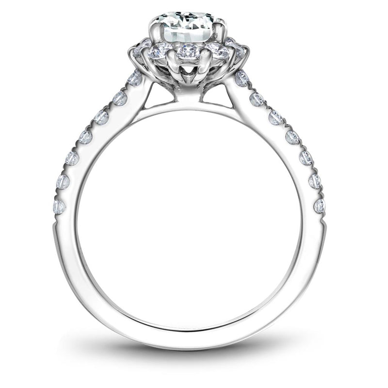 Noam Carver 14k White Gold Oval Halo Engagement Ring Setting