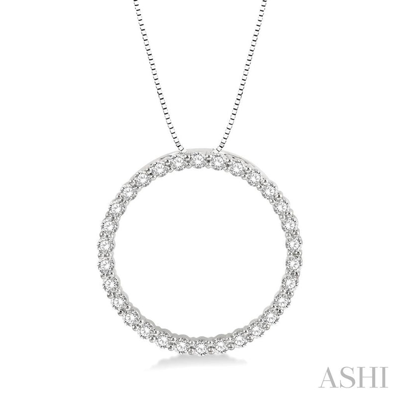 Davis Classics 14k White Gold "Circle of Love" Diamond Pendant Necklace