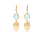 Marco Bicego 18k Yellow Gold Siviglia Collection Aquamarine and Diamond Double Drop Earrings