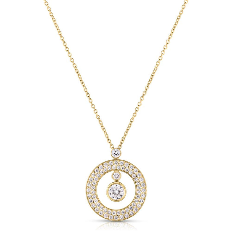 Roberto Coin 18k Yellow Gold Cento Mini O Diamond Pendant Necklace